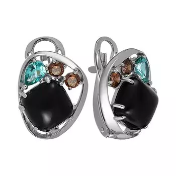 Серебряные серьги с агатами