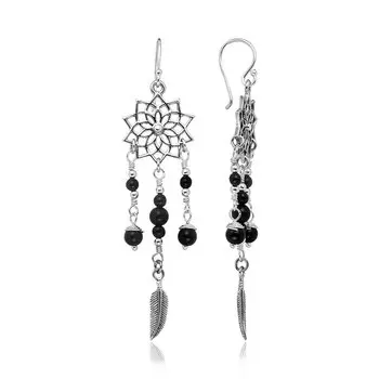 Серебряные серьги с агатами