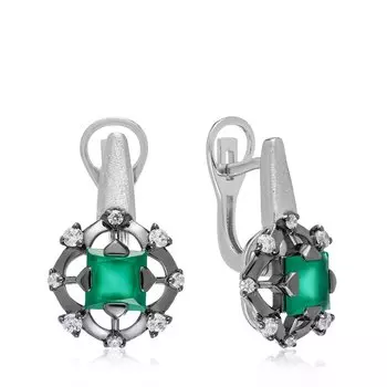 Серебряные серьги с агатами