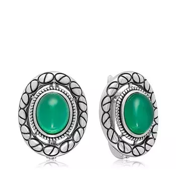 Серебряные серьги с агатами