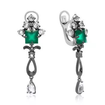 Серебряные серьги с агатами