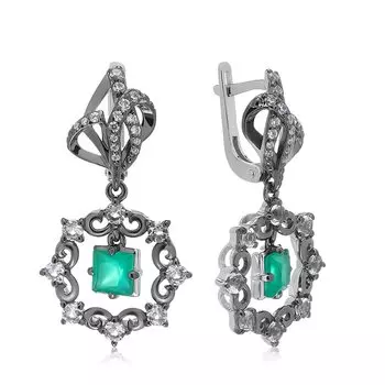 Серебряные серьги с агатами