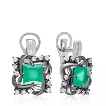 Серебряные серьги с агатами