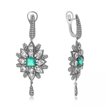 Серебряные серьги с агатами