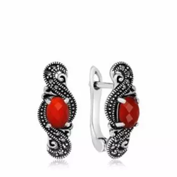 Серебряные серьги с агатами