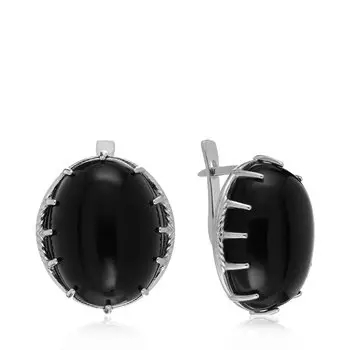 Серебряные серьги с агатами