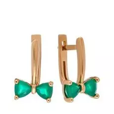 Серебряные серьги с агатами "Бантик"