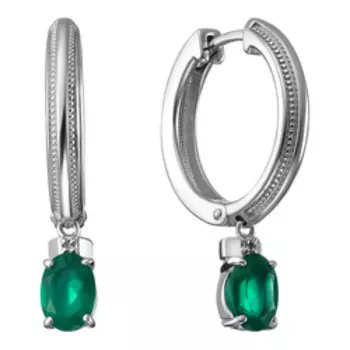 Серебряные серьги с агатами и бриллиантами