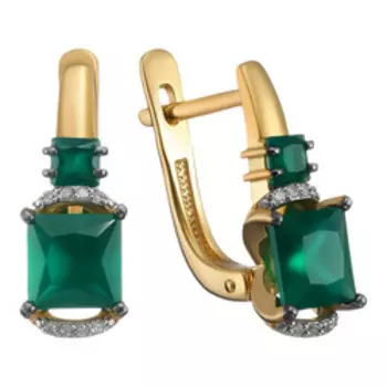 Серебряные серьги с агатами и бриллиантами