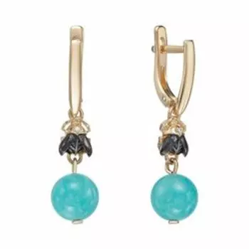 Серебряные серьги с агатами и фианитами