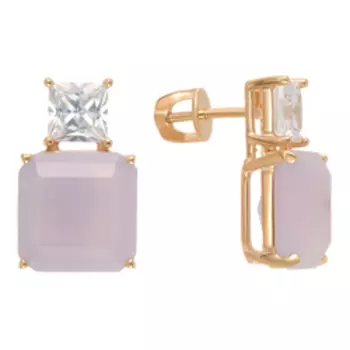 Серебряные серьги с агатами и фианитами