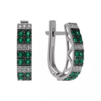 Серебряные серьги с агатами и фианитами