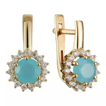 Серебряные серьги с агатами и фианитами