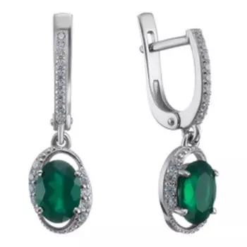 Серебряные серьги с агатами и фианитами