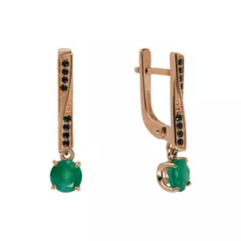 Серебряные серьги с агатами и и фианитами