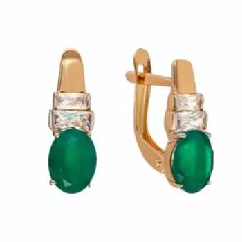 Серебряные серьги с агатами и кубическим цирконием