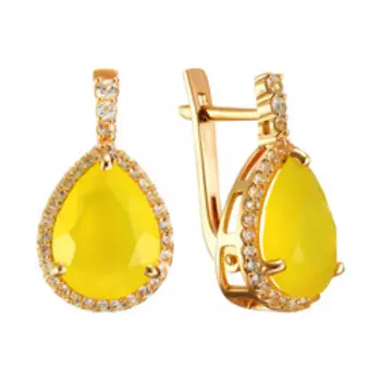 Серебряные серьги с агатами и топазами