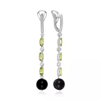 Серебряные серьги с агатом