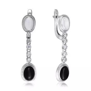 Серебряные серьги с агатом