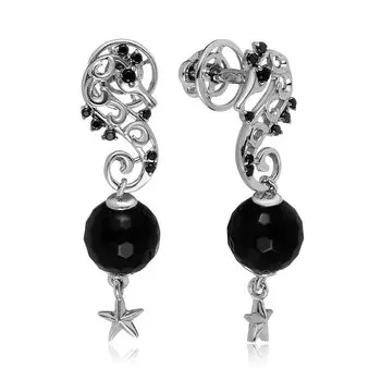 Серебряные серьги с агатом