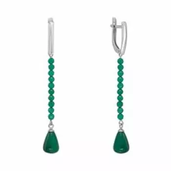 Серебряные серьги с агатом