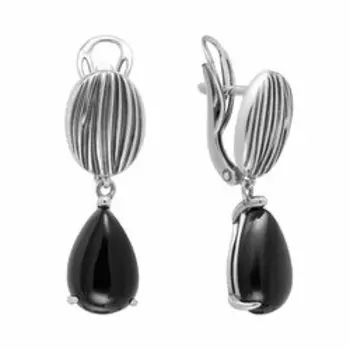 Серебряные серьги с агатом