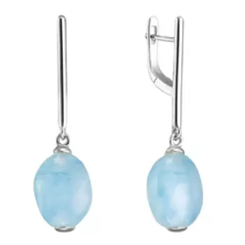 Серебряные серьги с аквамаринами