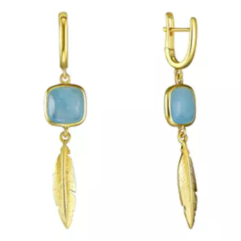 Серебряные серьги с аквамаринами