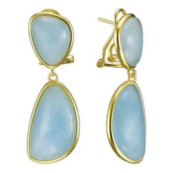 Серебряные серьги с аквамаринами