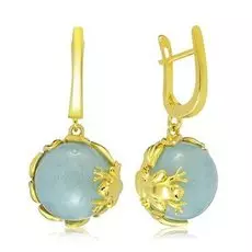 Серебряные серьги с аквамарином