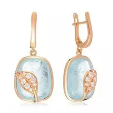 Серебряные серьги с аквамарином