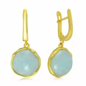 Серебряные серьги с аквамарином