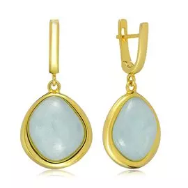 Серебряные серьги с аквамарином