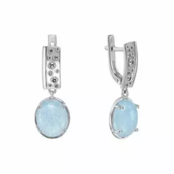 Серебряные серьги с аквамарином