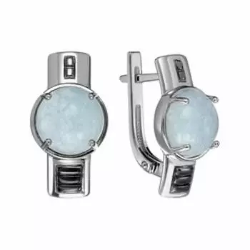 Серебряные серьги с аквамарином