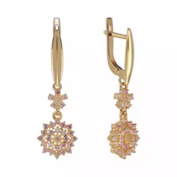 Серебряные серьги с александритами "Цветы"