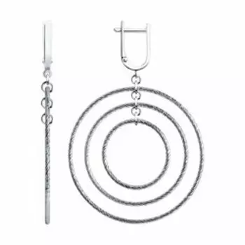 Серьги из серебра с алмазной гранью