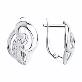 Серебряные серьги с алмазной гранью