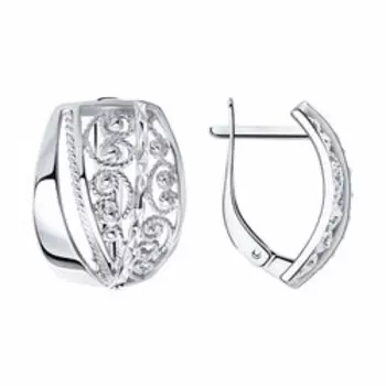 Серебряные серьги с алмазной гранью