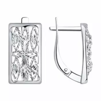 Серебряные серьги с алмазной гранью