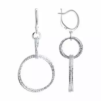 Серебряные серьги с алмазной гранью