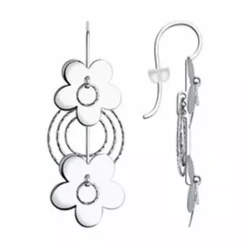 Серебряные серьги с алмазной гранью