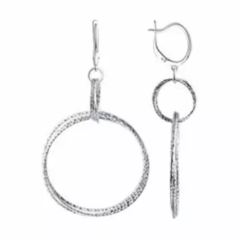 Серебряные серьги с алмазной гранью