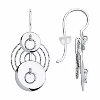 Серебряные серьги с алмазной гранью