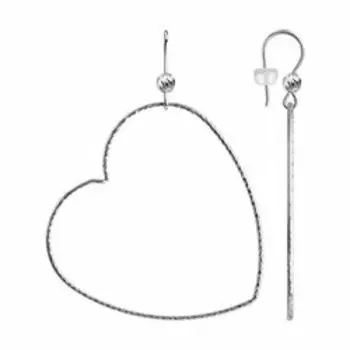 Серебряные серьги с алмазной гранью "Сердце"