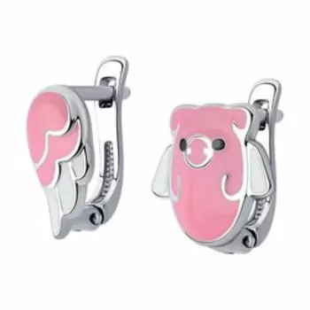 Серебряные серьги с эмалью