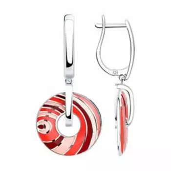 Серебряные серьги с эмалью