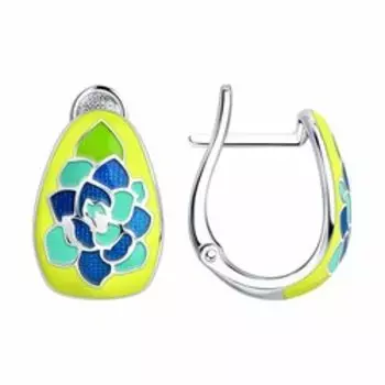 Серебряные серьги с эмалью