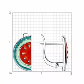 Серебряные серьги с эмалью
