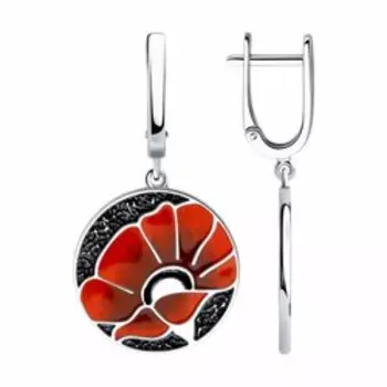 Серьги из серебра с эмалью